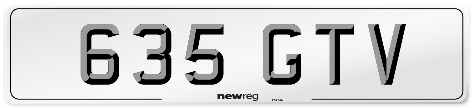 635 GTV Number Plate from New Reg